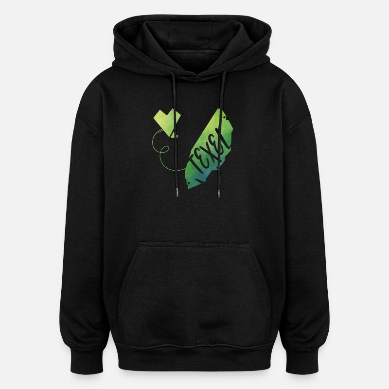 Texel - Sweat à capuche oversize unisexe - noir