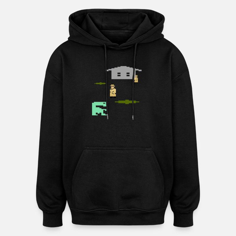 Pixel ExtraTerrestre - Sweat à capuche oversize unisexe - noir