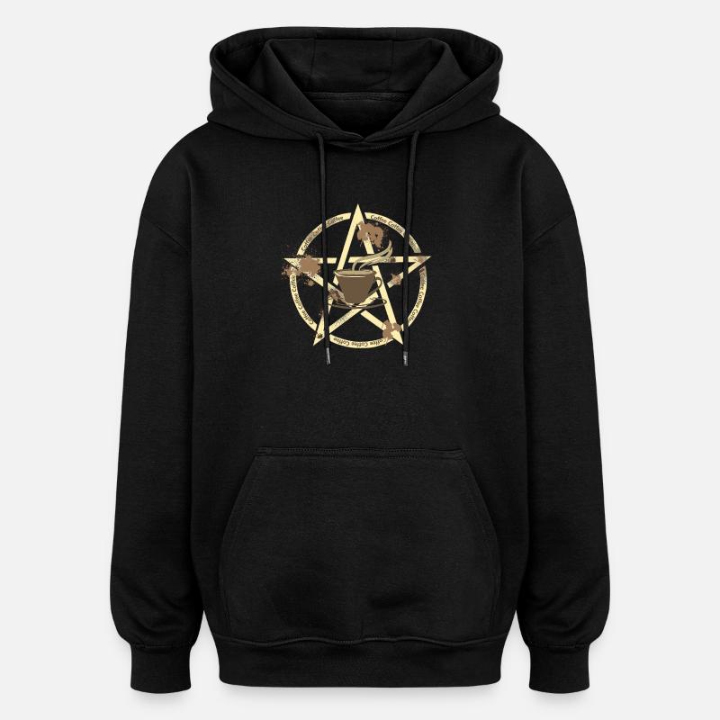 lustige kaffeesprüche, kaffeekult - Oversized Unisex Hoodie - Schwarz