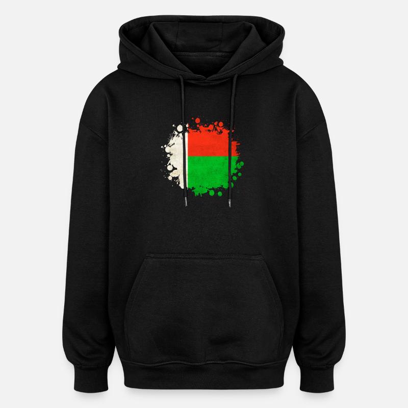 Blob de drapeaux de Madagascar - Sweat à capuche oversize unisexe - noir
