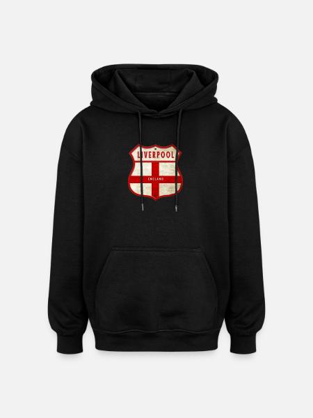 Liverpool Engeland Wapen - Oversized uniseks hoodie - zwart