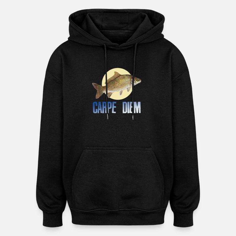 Carpe diem - Sweat à capuche oversize unisexe - noir