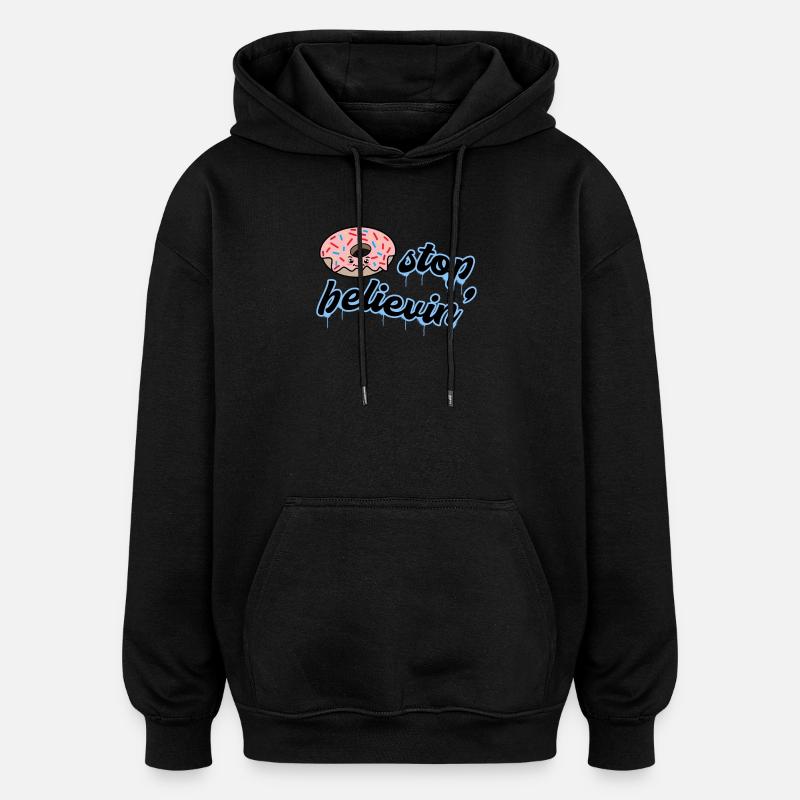 Sweets Delicious Donut Dessert Statement - Oversized Unisex Hoodie - black