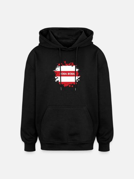 Bora Bora Klecks Flag Design - Oversize unisex hoodie - sort