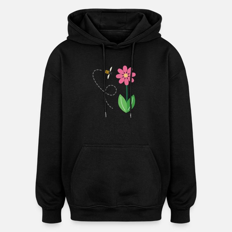 La Fleur et l'abeille - Sweat à capuche oversize unisexe - noir