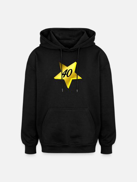 was schenken, 40 sternmotiv - Oversized Unisex Hoodie - Schwarz