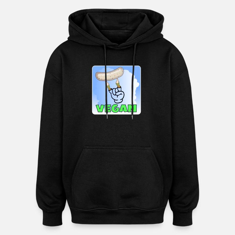 SAUCISSE VÉGÉTALIENNE - EAT ZOMBIE - Sweat à capuche oversize unisexe - noir