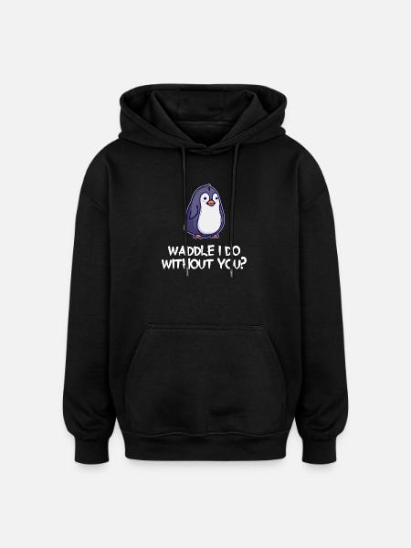 Pinguin Seevogel Tier Statement Vogel Zoo - Oversized Unisex Hoodie - Schwarz