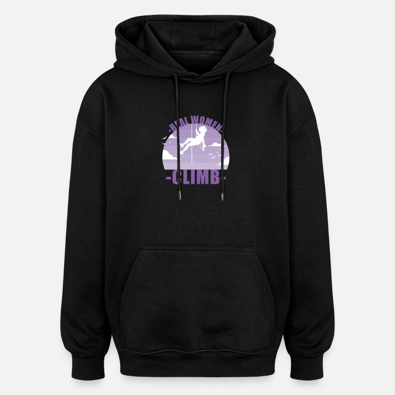 Klettern Bergsteigen Berge Mädchen Geschenk - Oversized Unisex Hoodie - Schwarz