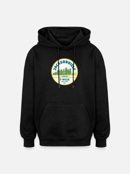 Jacksonville Skyline Crest - Oversized Unisex Hoodie - Schwarz