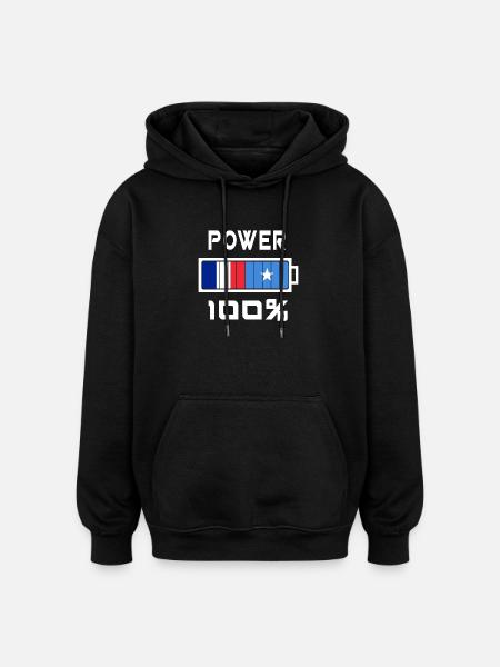 Somalia and France Power 100% - Oversized Unisex Hoodie - black
