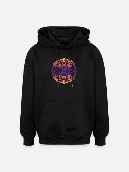 Mandala - Sweat à capuche oversize unisexe - noir
