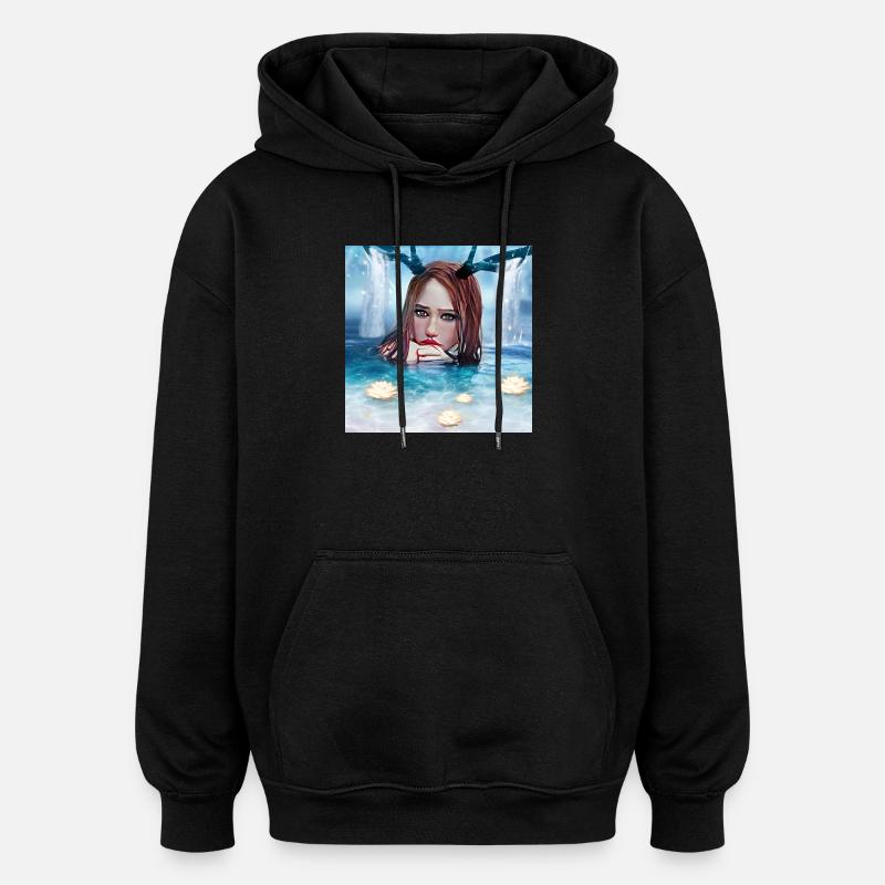 Nymphe - Oversized Unisex Hoodie - Schwarz