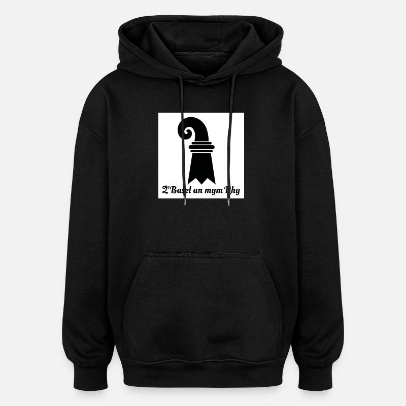 Basel am Rhein - Oversized Unisex Hoodie - Schwarz