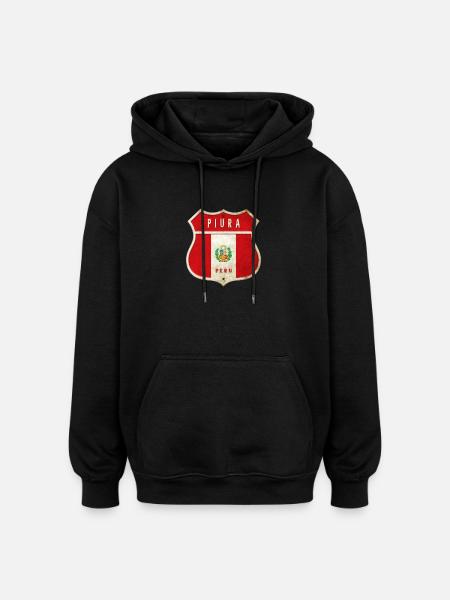 Drapeaux de Piura Pérou - Sweat à capuche oversize unisexe - noir
