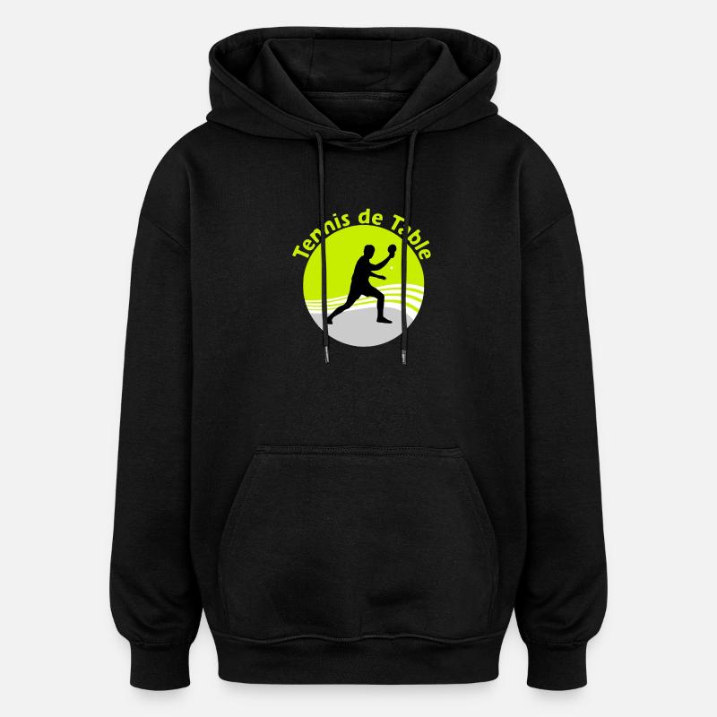 Tennis de table - Sweat à capuche oversize unisexe - noir