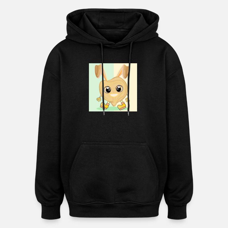 Chickpea Easter Bunny - Oversized Unisex Hoodie - black