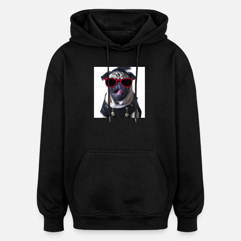 punk mops - Oversized Unisex Hoodie - Schwarz