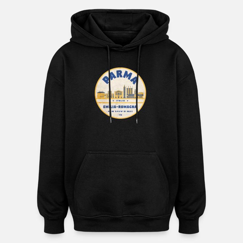 Parma Skyline Emilia Romagna Sticker - Oversized Unisex Hoodie - black