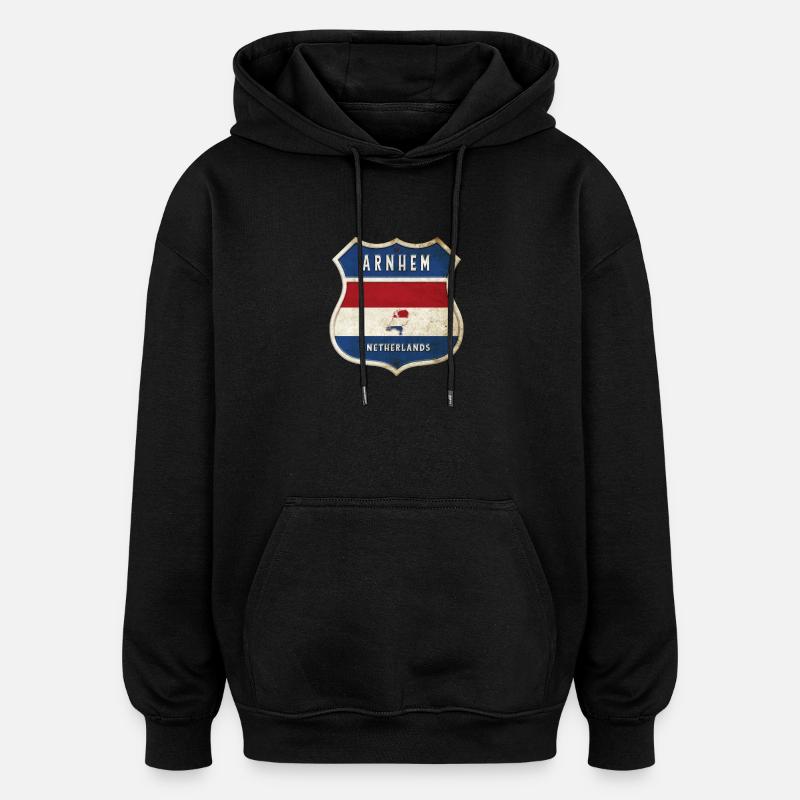 Arnhem Niederlande Wappen Design - Oversized Unisex Hoodie - Schwarz