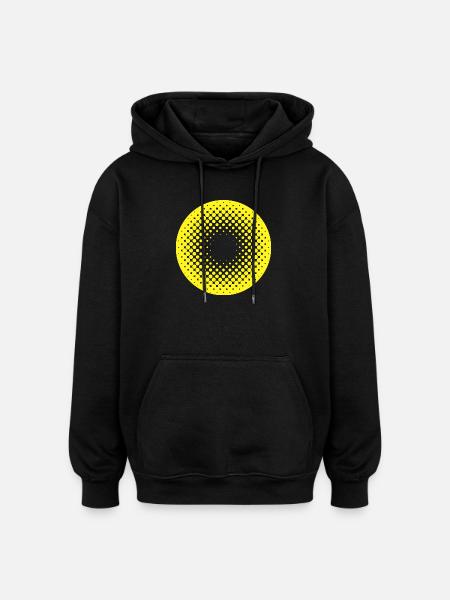 Sonnenkreis Halftone Muster - Oversized Unisex Hoodie - Schwarz