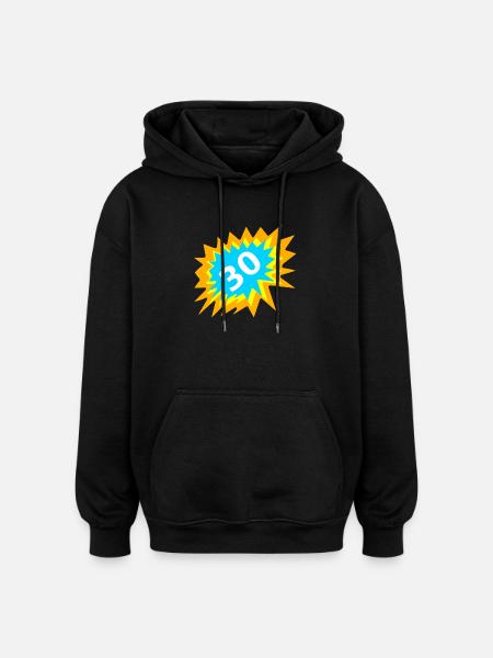 feiern, 30 bunt - Oversized Unisex Hoodie - Schwarz