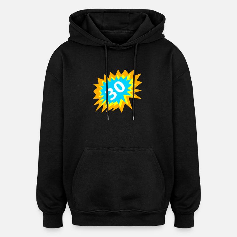 feiern, 30 bunt - Oversized Unisex Hoodie - Schwarz