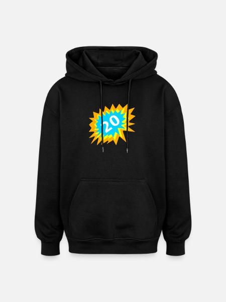 was schenken, 20 bunt - Oversized Unisex Hoodie - Schwarz