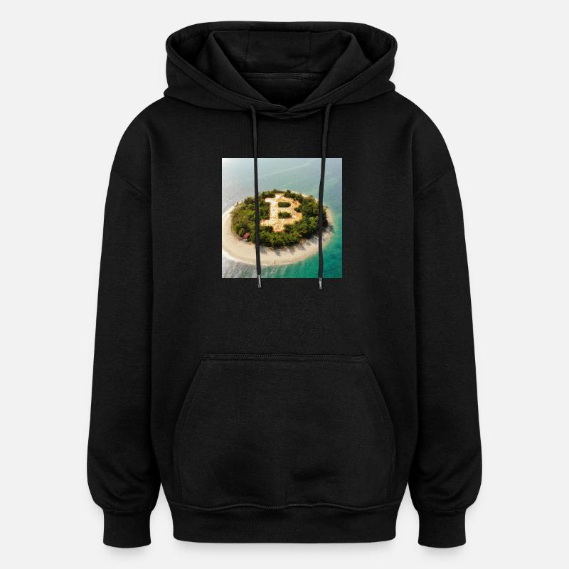 Symbole Bitcoin - Sweat à capuche oversize unisexe - noir