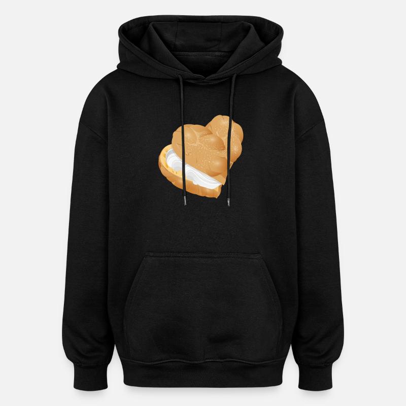 Mit Sahne gefülltes Windbeutel Herz - Oversized Unisex Hoodie - Schwarz