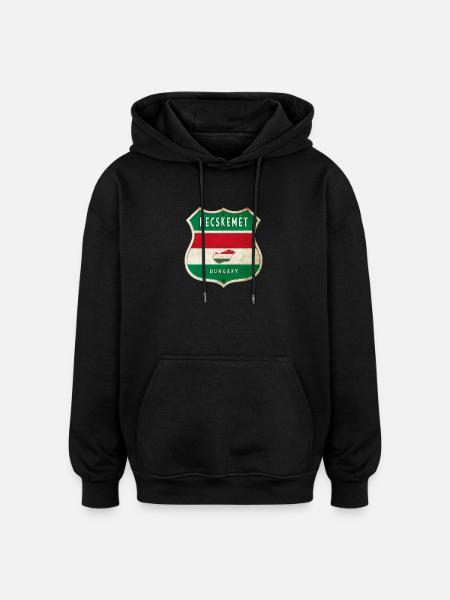 Kecskemét Ungarn Wappen Flaggen Design - Oversized Unisex Hoodie - Schwarz