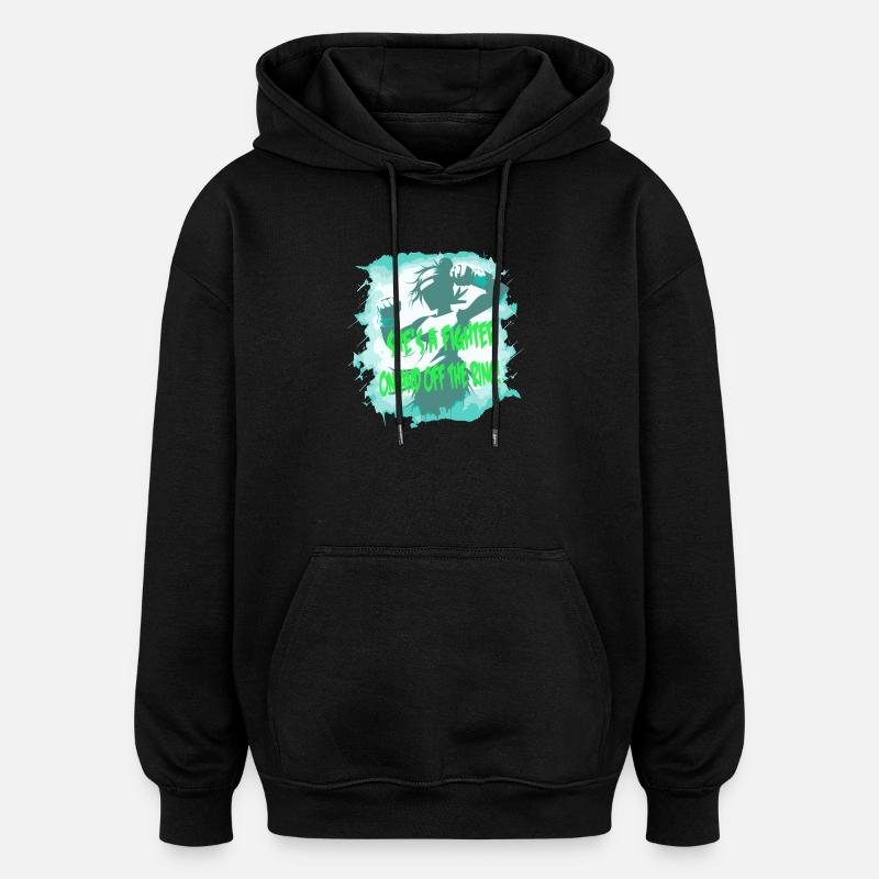 Combattante C’est une combattante - Sweat à capuche oversize unisexe - noir