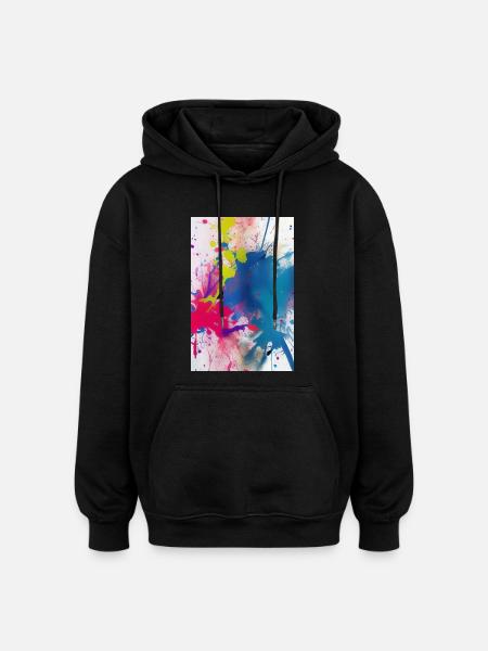 Farbkleckse. Malerei - Oversized Unisex Hoodie - Schwarz