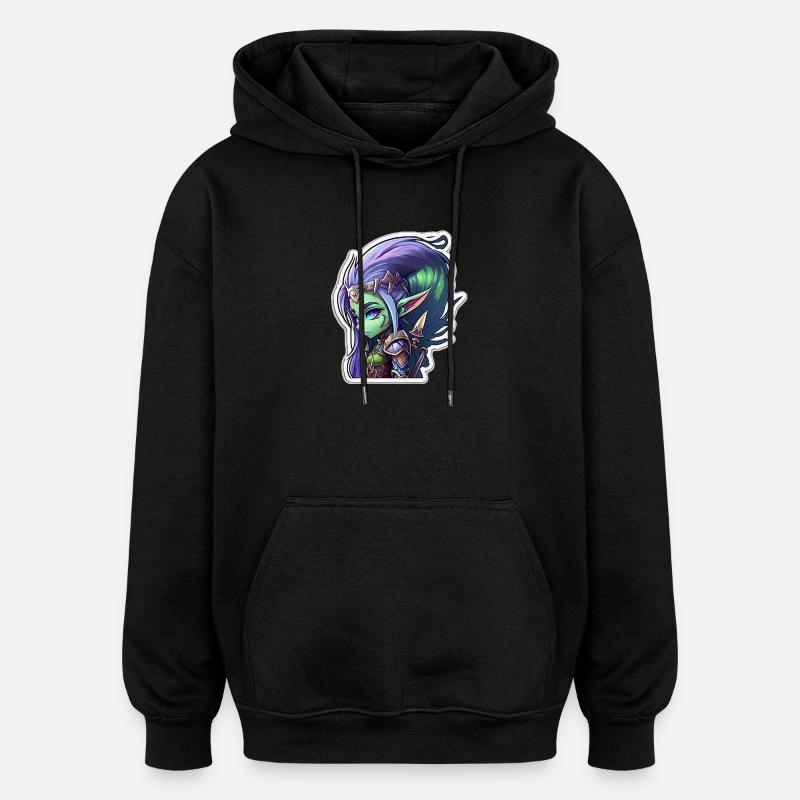 Nachtelfe - Oversized Unisex Hoodie - Schwarz