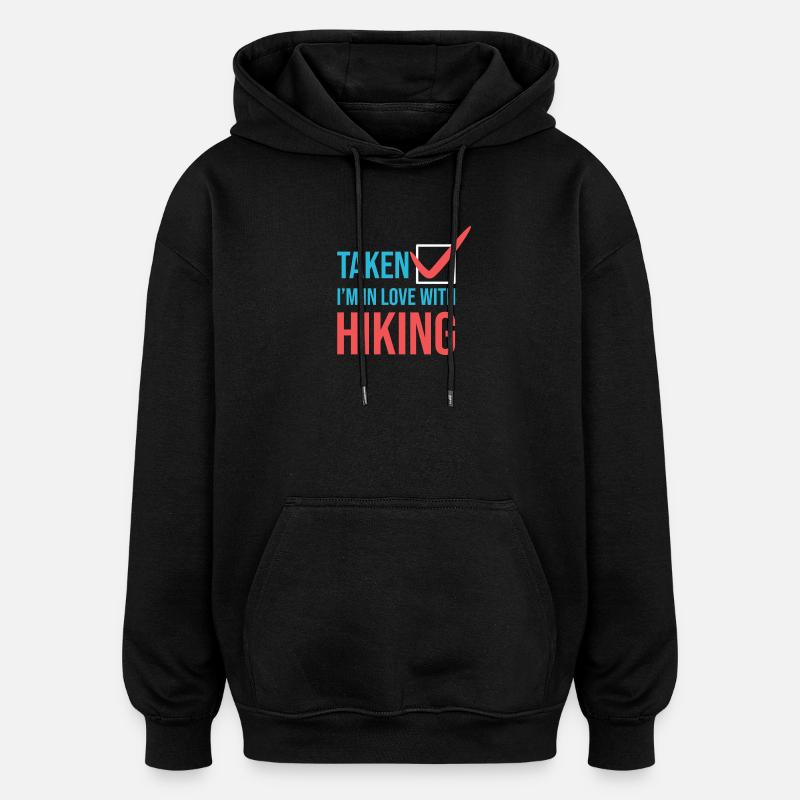 Mountains Statement Hiker Hiking - Oversized Unisex Hoodie - black