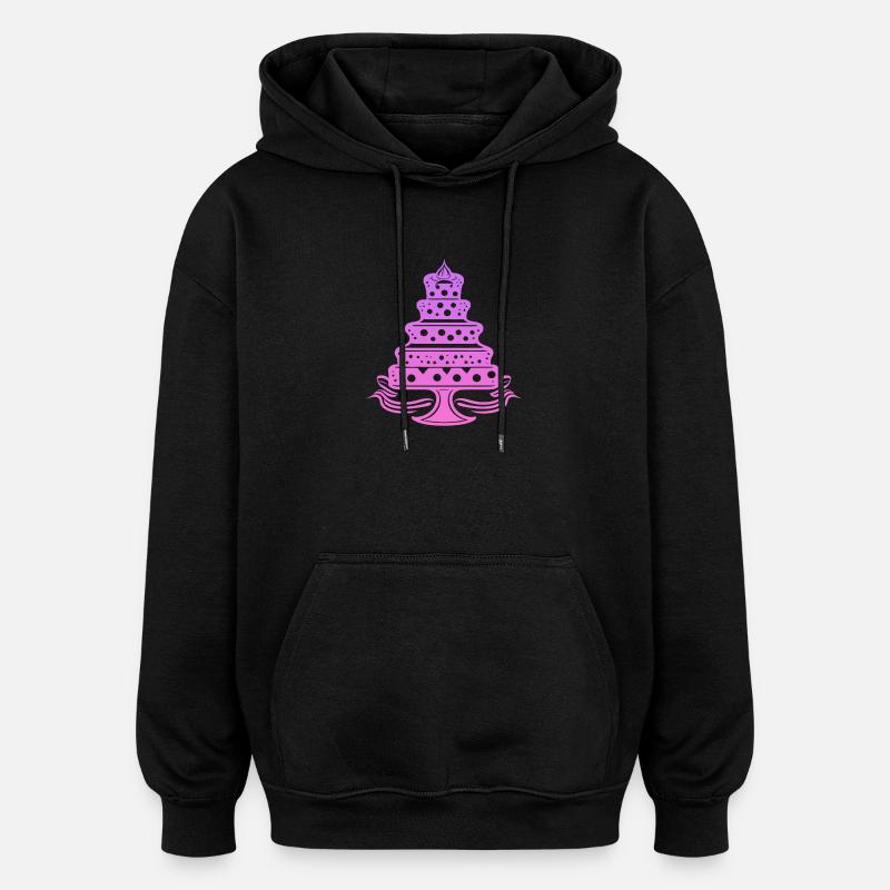 Gâteau, gâteau, cuisson - Sweat à capuche oversize unisexe - noir