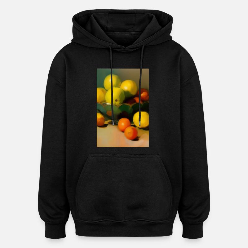 Fruit - Sweat à capuche oversize unisexe - noir