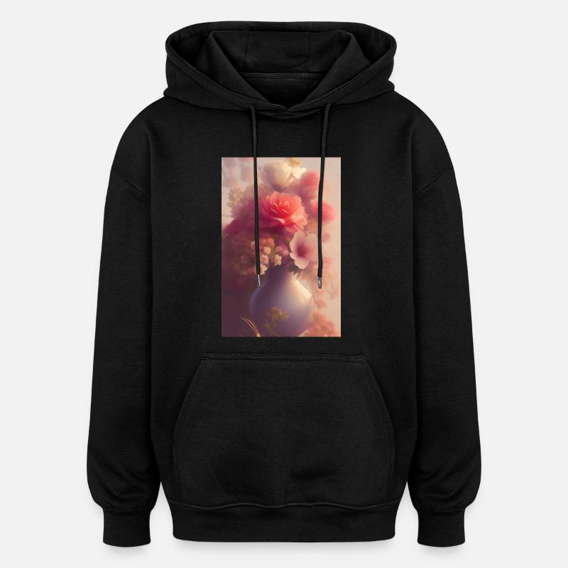 Blumen Kunst - Oversized Unisex Hoodie - Schwarz