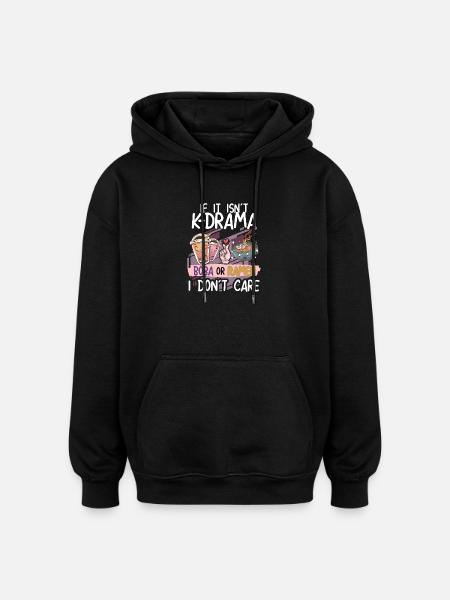 K-Drama Boba oder Ramen Design - Oversized Unisex Hoodie - Schwarz
