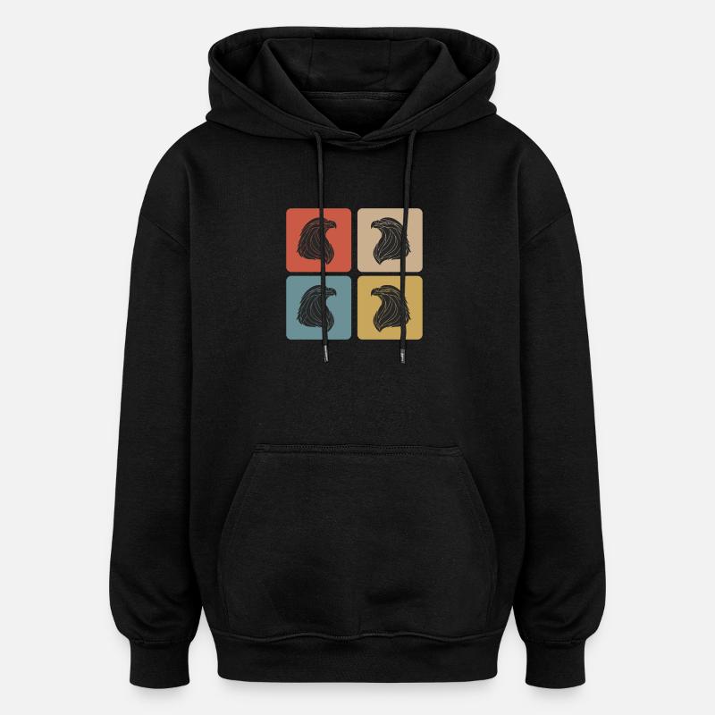 Eagle Design - Oversized Unisex Hoodie - black