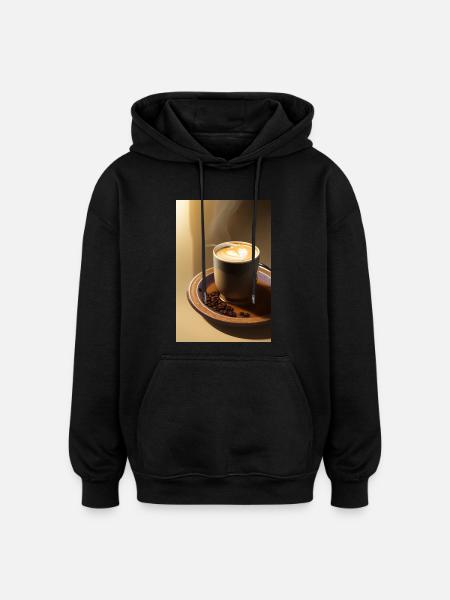 Coffee, coffee beans - Oversized Unisex Hoodie - black