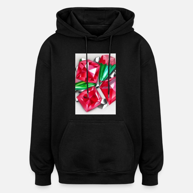 Pierres précieuses - Sweat à capuche oversize unisexe - noir