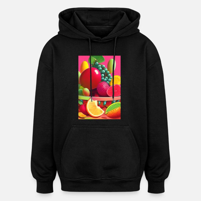Fruit - Sweat à capuche oversize unisexe - noir