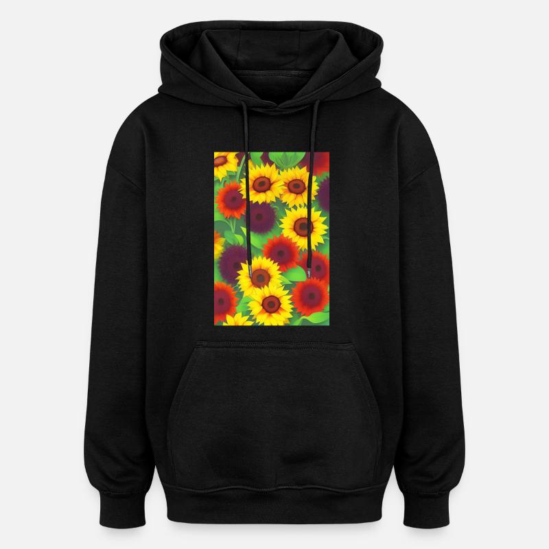 Sonnenblumen - Oversized Unisex Hoodie - Schwarz