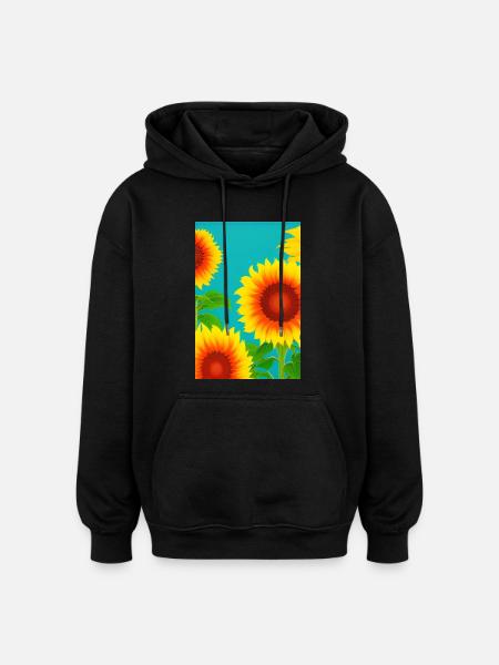 Sunflowers - Oversized Unisex Hoodie - black