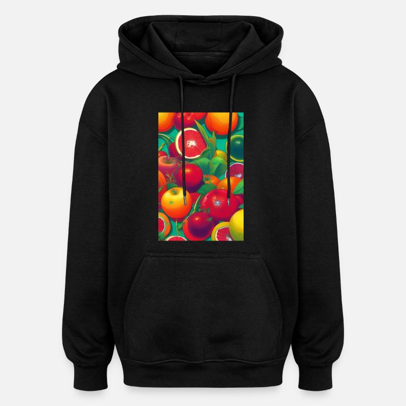 Fruit - Sweat à capuche oversize unisexe - noir