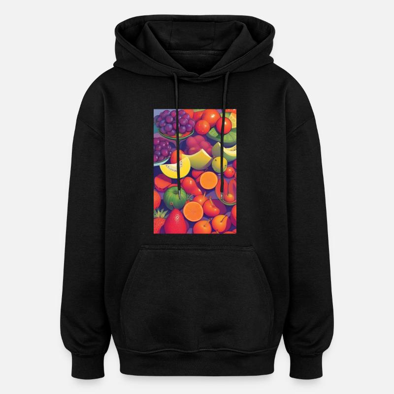 Fruit - Sweat à capuche oversize unisexe - noir