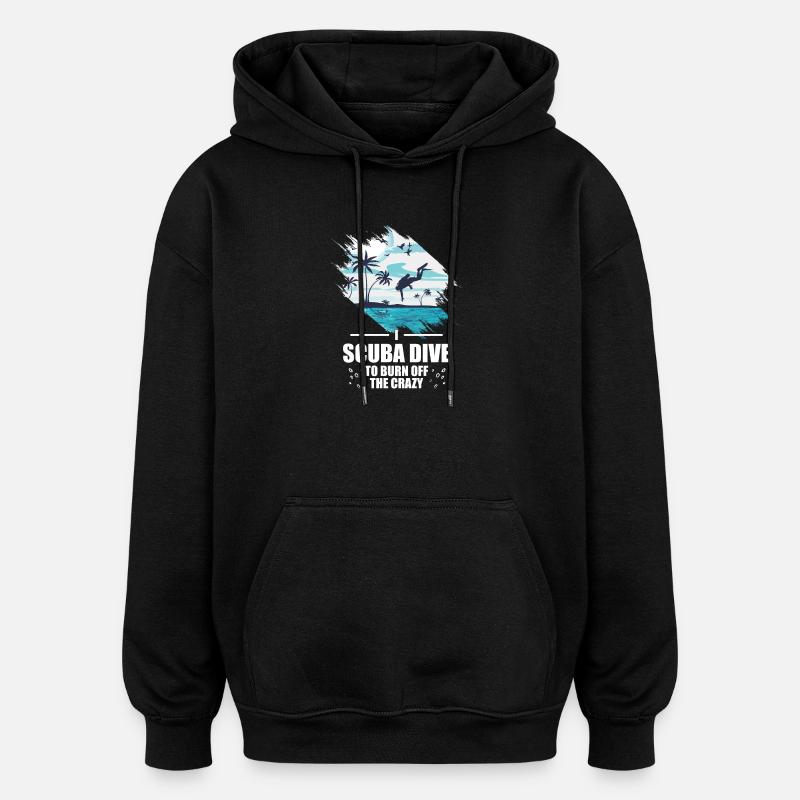 Scuba Diver Speerfischen Design - Oversized Unisex Hoodie - Schwarz