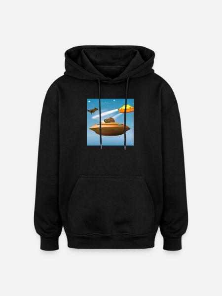 UFO Caps - Oversized Unisex Hoodie - black