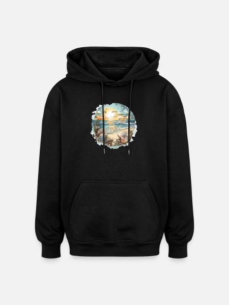 Beach Dream - Oversized Unisex Hoodie - black
